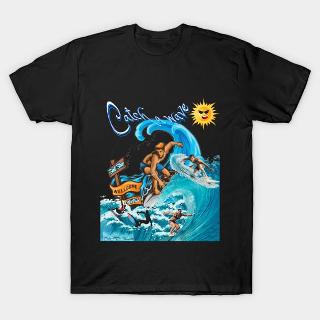 Catch A Wave T-Shirt by MckinleyArt